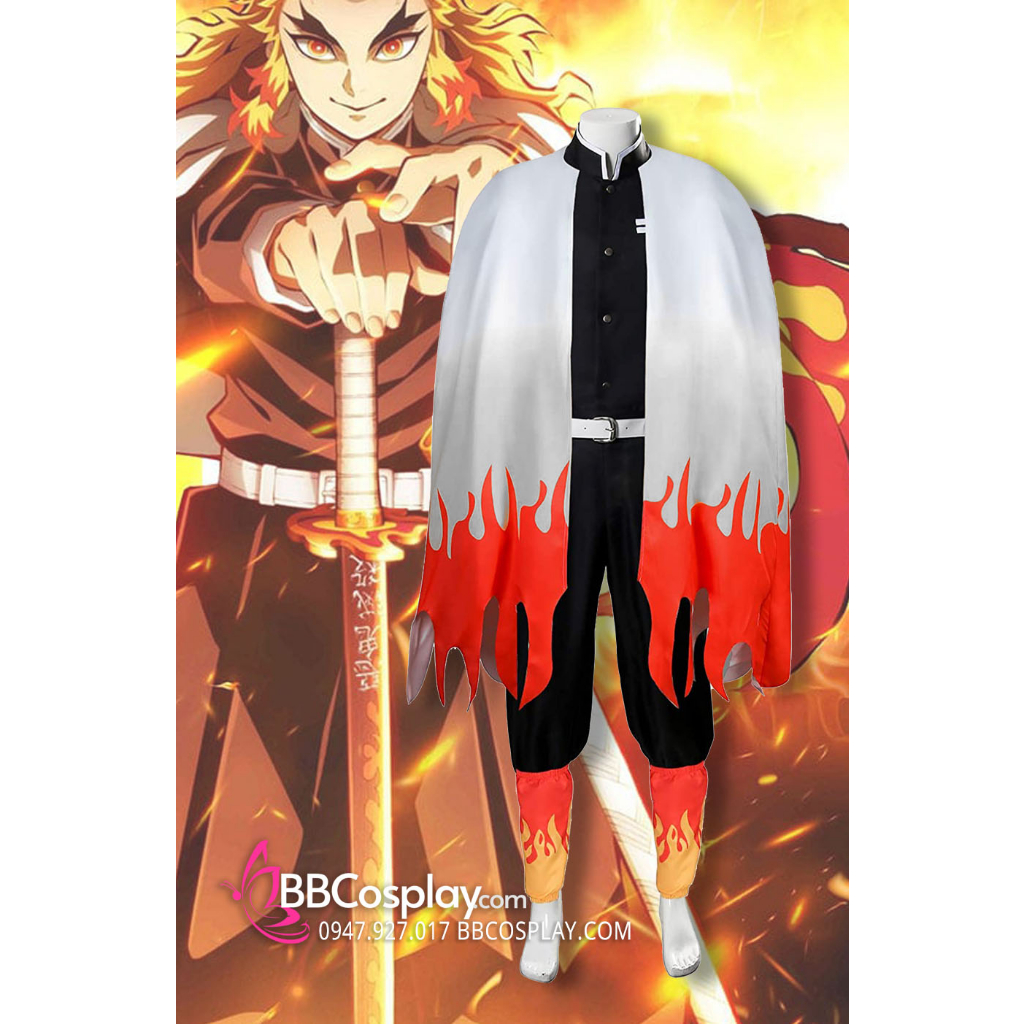 Đồ Cosplay Viêm Trụ Rengoku Kyoujurou - Kimetsu No Yaiba Halloween - 15728