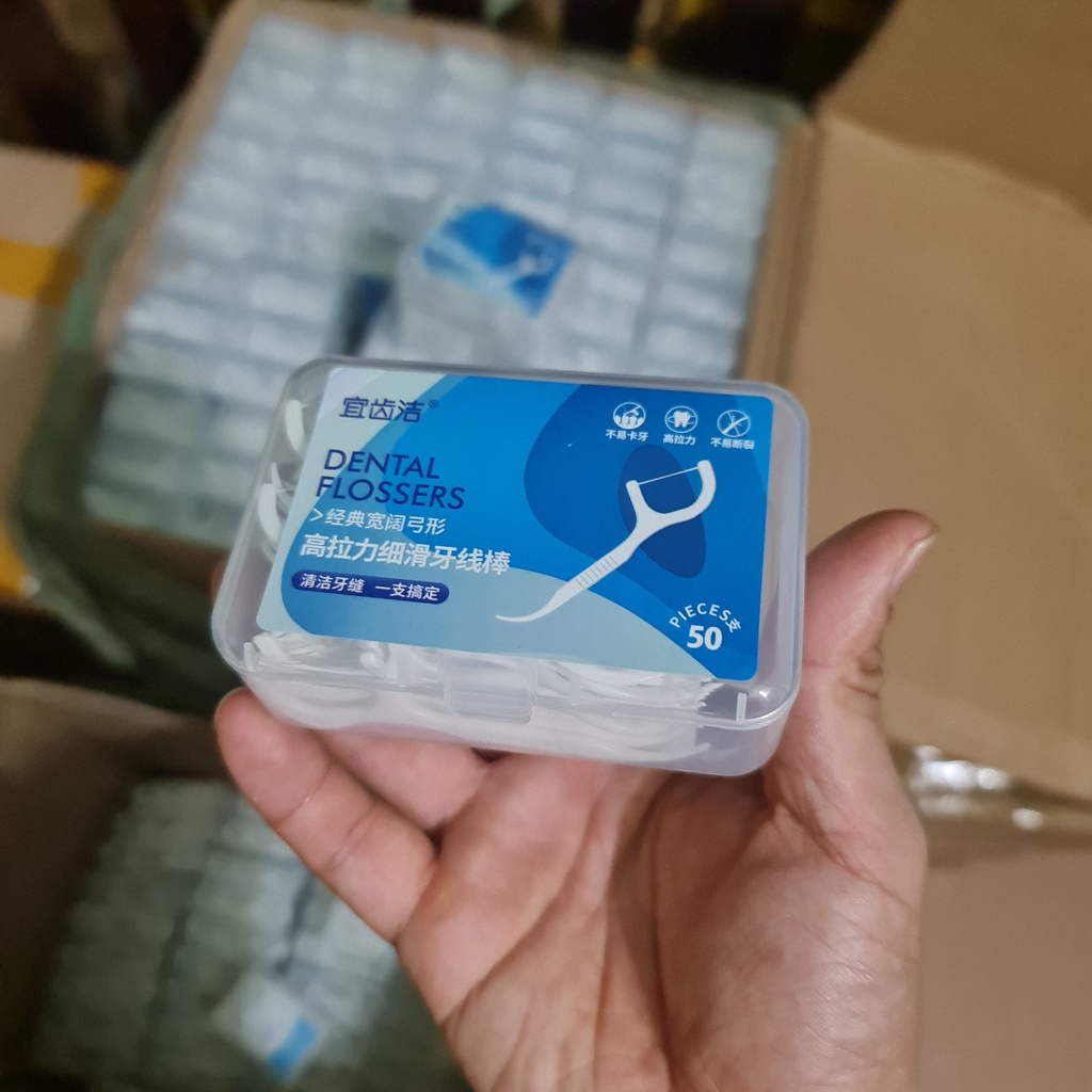 Hộp 50 Chiếc Tăm Chỉ Nha Khoa Sợi Chỉ Mảnh CN88