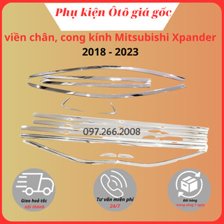 Nẹp viền chân ,cong kính xe mitsubishi xpander 2018 - 2021, 2022, 2023 inox cao cấp