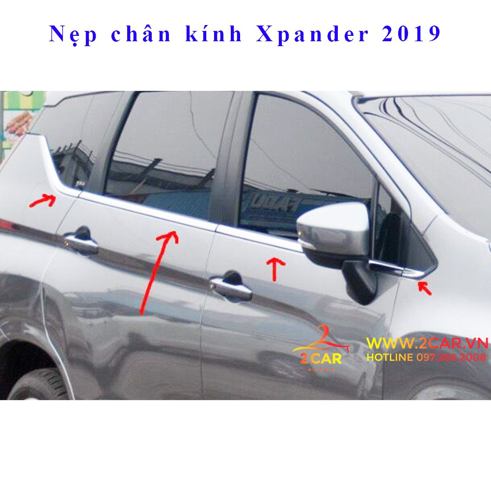 Nẹp viền chân ,cong kính xe Mitsubishi Xpander 2018 - 2021, 2022, 2023 inox cao cấp