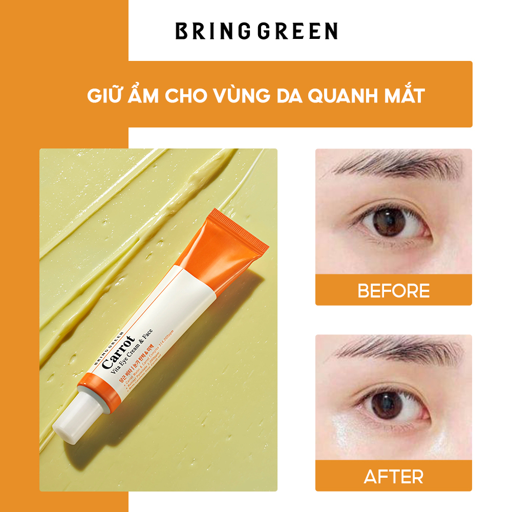 Kem Mắt Dưỡng Sáng Mờ Thâm Bring Green Carrot Vita Eyecream And Face Double Set