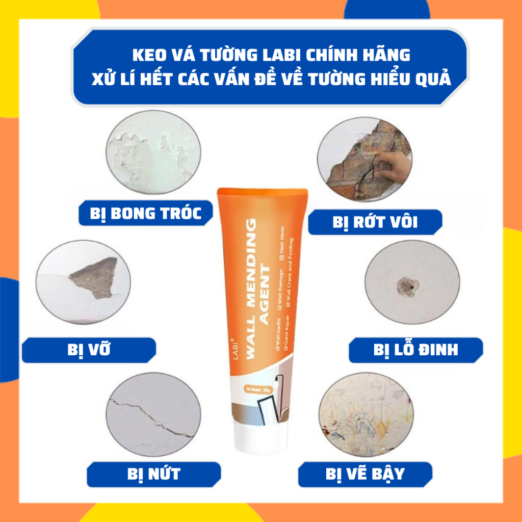 Keo Vá Tường Chống Thấm - Trám Trét Vết Nứt Khe Hở Tường - Chống ẩm Mốc 250g Dễ Thao Tác K161