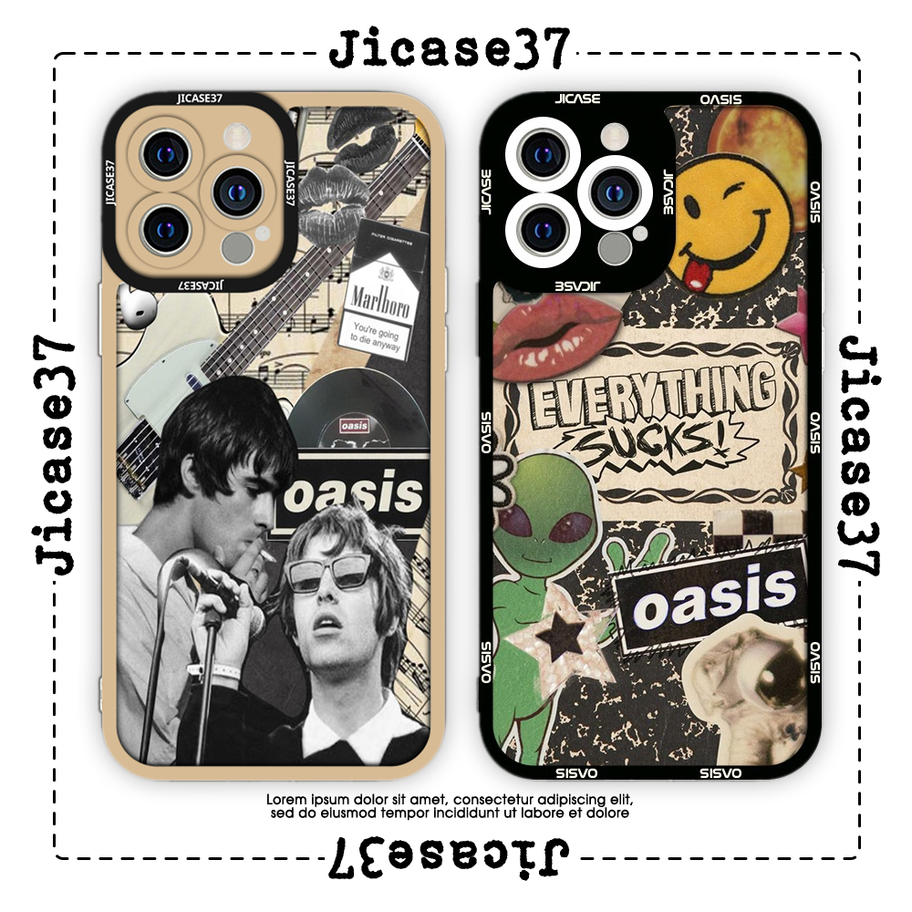 Ốp lưng iphone cạnh vuông Jicase Oasis Rock band vintage 6plus/6s/6splus/7/7plus/8/8plus/x/xs/11/12/pro/max/plus/promax