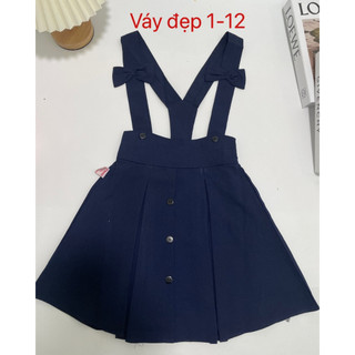 Chân váy học sinh nữ tiểu học - Yếm váy bé gái cấp 1