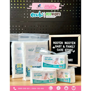 Khăn khô đa năng Ecobi an toàn cho trẻ sơ sinh dùng thay khăn sữa - Túi 90 tờ, 270 tờ