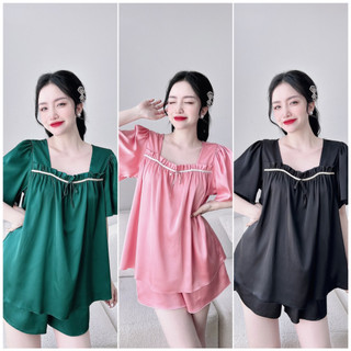 Đồ Bộ Pijama Bigsize Đùi Lụa Mềm Mịn Đồ Mặc Nhà Lụa Cao Cấp 50-100kg