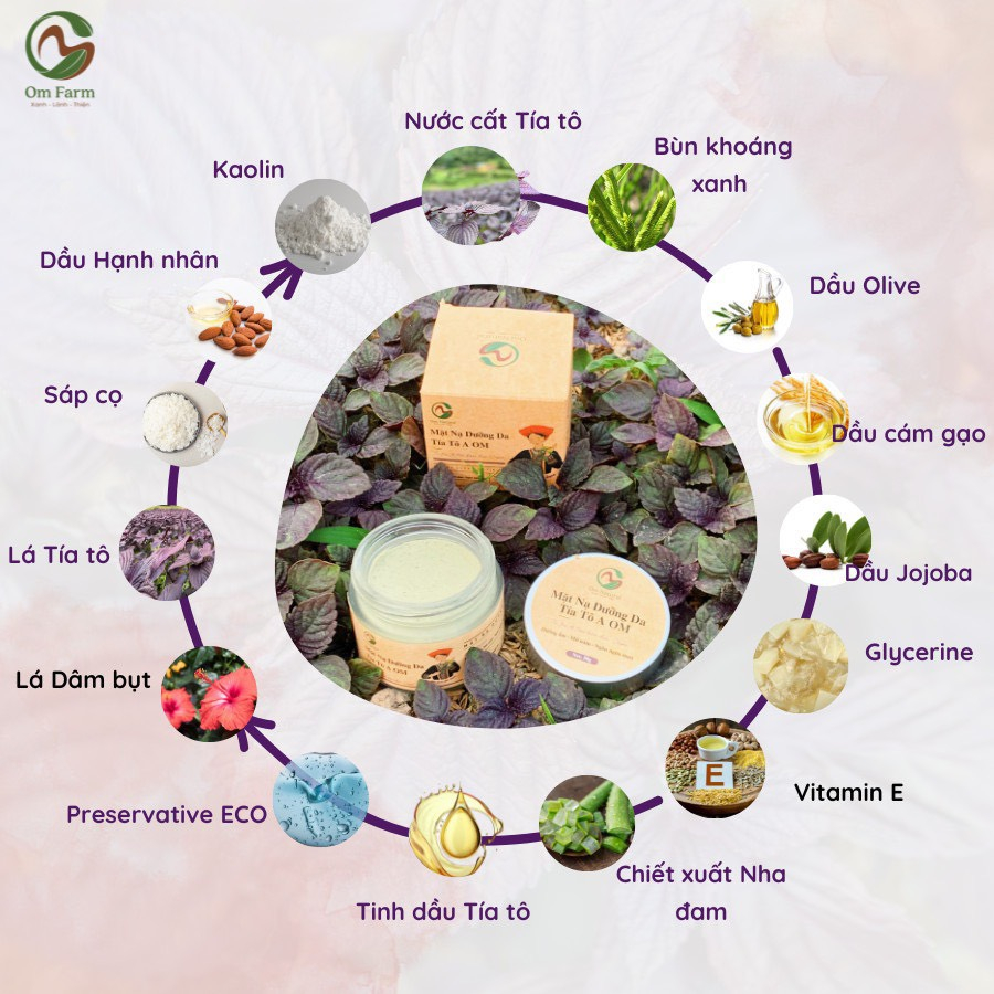 Mặt Nạ Tía Tô Dành Cho Da Nám, Tàn Nhang A Om 50g