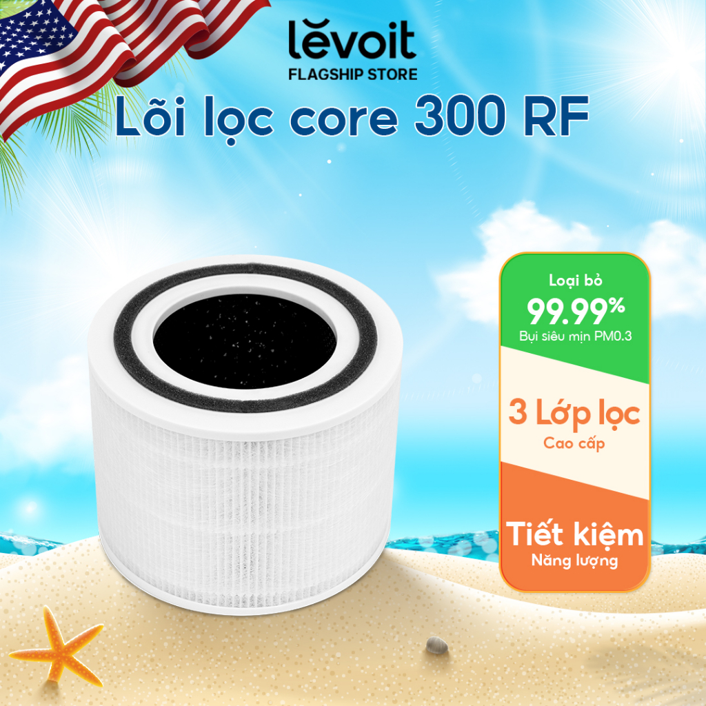 Lõi Lọc Diệt Khuẩn Tiêu Chuẩn Cho Máy Lọc Không Khí Levoit Core 300/300S RF | Bộ Lọc HEPA 3 Lớp | Hàng Chính Hãng