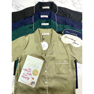 Set Pyjamas basic lụa cao cấp áo cộc - quần dài thoải mái, lịch sự