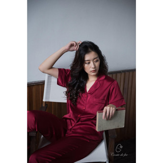 Set Pyjamas basic lụa cao cấp áo cộc - quần dài thoải mái, lịch sự