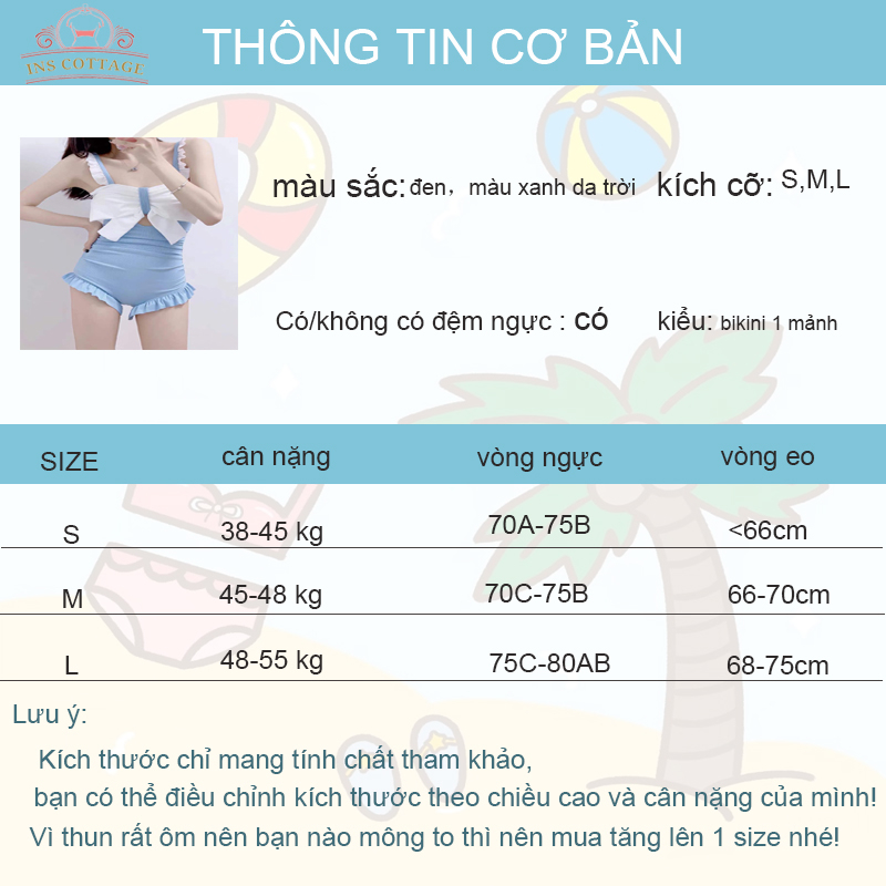 Bikini xanh dương có nơ một mảnh bikini quần boxer ôm sát đồ bơi mới đi biển Set bikini 1 mảnh dễ thương sexy