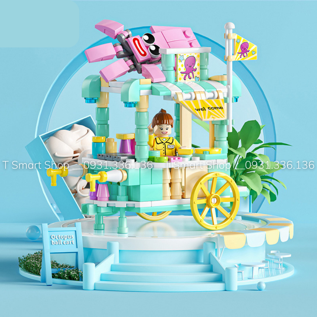 Đồ chơi lắp ghép mô hình cho bé gái: Lego xe bán hàng, lego xe kem, khu vui chơi, lâu đài, lego nhà bếp, họa sĩ