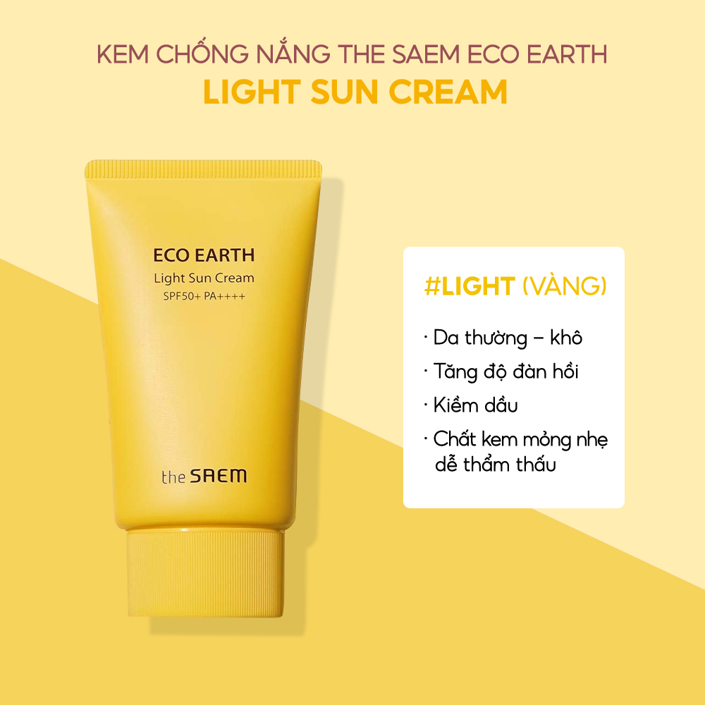 Kem chống nắng The Saem Eco Earth Pink Sun Cream EX SPF50+ PA++++ ngăn ngừa tia UVA và UVB