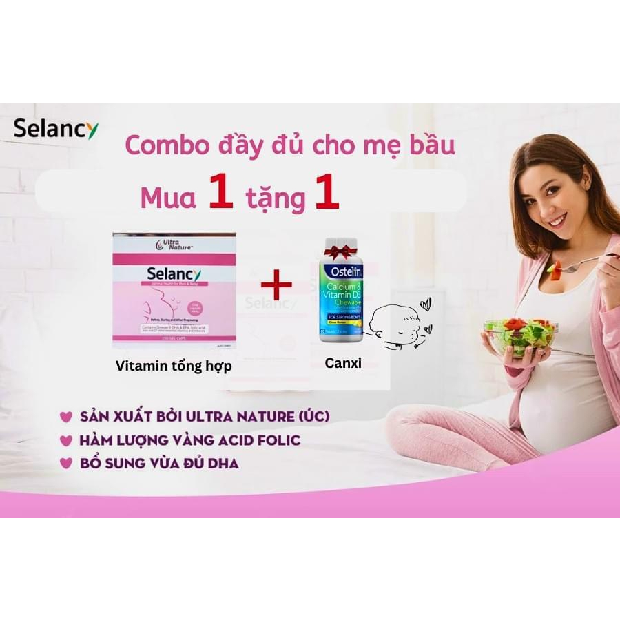 Vitamin tổng hợp selency ultra nature Healthy Care dành cho mẹ bầu hộp 100 viên Quatangme1