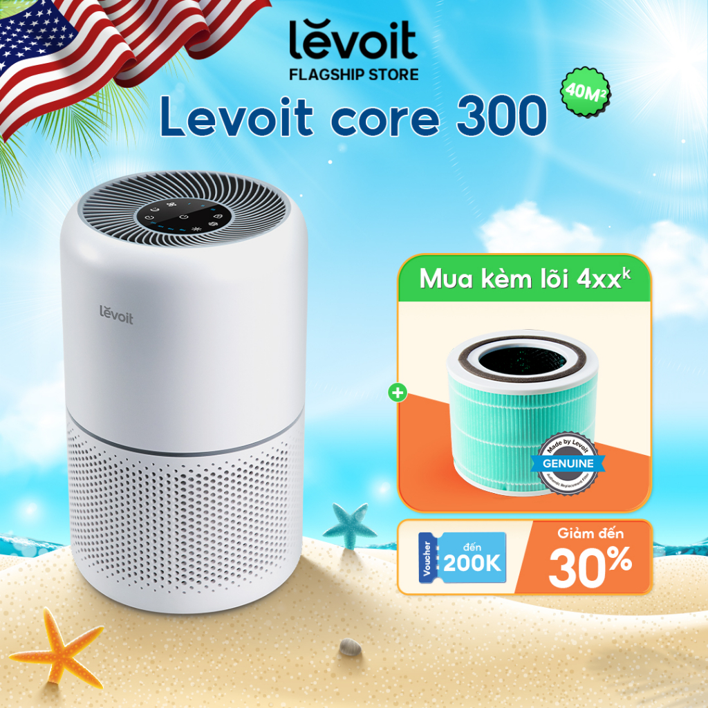 Máy Lọc Không Khí Levoit Core 300 40m2 | Bộ Lọc HEPA H13 Lọc Bụi Mịn | - Hàng Chính Hãng