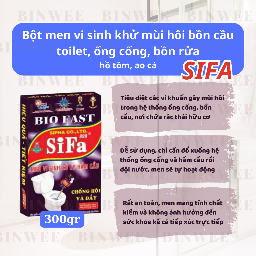 Men Vi Sinh Khử Mùi Hôi Hầm Cầu, Bể Phốt Bio Fast 300g - Sifa/Zifat