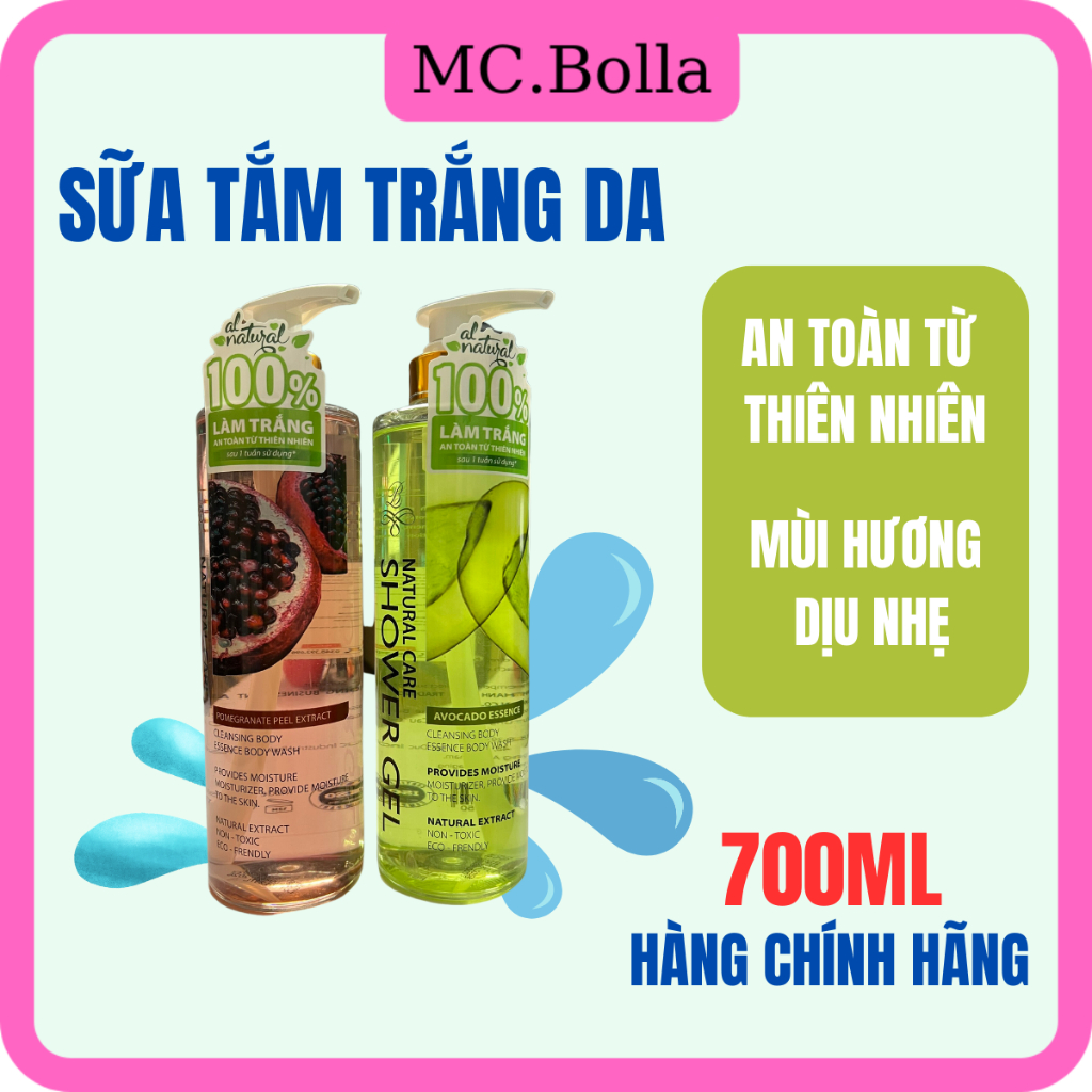 Sữa tắm trắng da Bolla SHOWER GEL dùng cho nam nữ toàn thân mùi hương dịu nhẹ, thơm lâu, dung tich 750ml hàng chính hãng