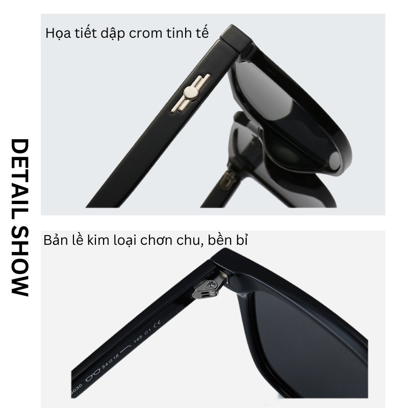 Kính Mát Vuông Nam Nữ SANTONY Nhựa TR90 Cao Cấp Chống UV400