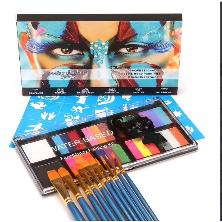 Màu vẽ Body Paint hộp 12 màu, màu vẽ hóa trang mặt và cơ thể -BP12