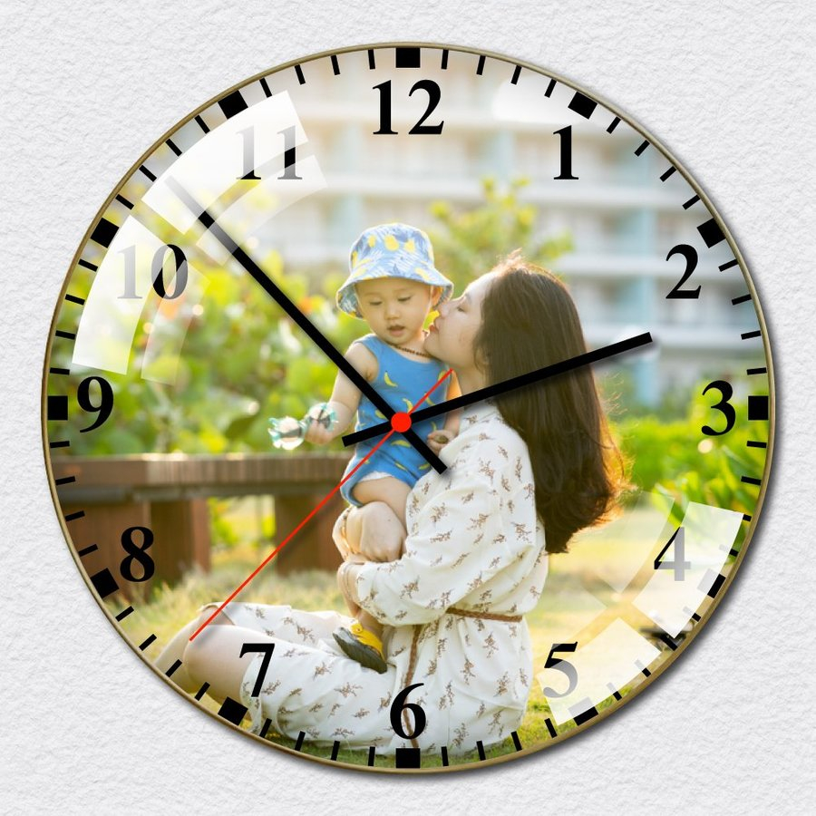 Đồng hồ tráng gương cao cấp thiết kế ảnh theo yêu cầu cho ảnh cưới, ảnh gia đình, cho bé tặng kèm pin và đinh đa năng