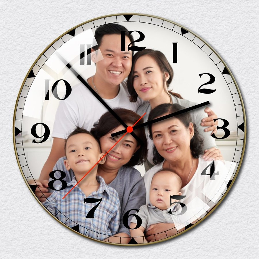 Đồng hồ tráng gương cao cấp thiết kế ảnh theo yêu cầu cho ảnh cưới, ảnh gia đình, cho bé tặng kèm pin và đinh đa năng