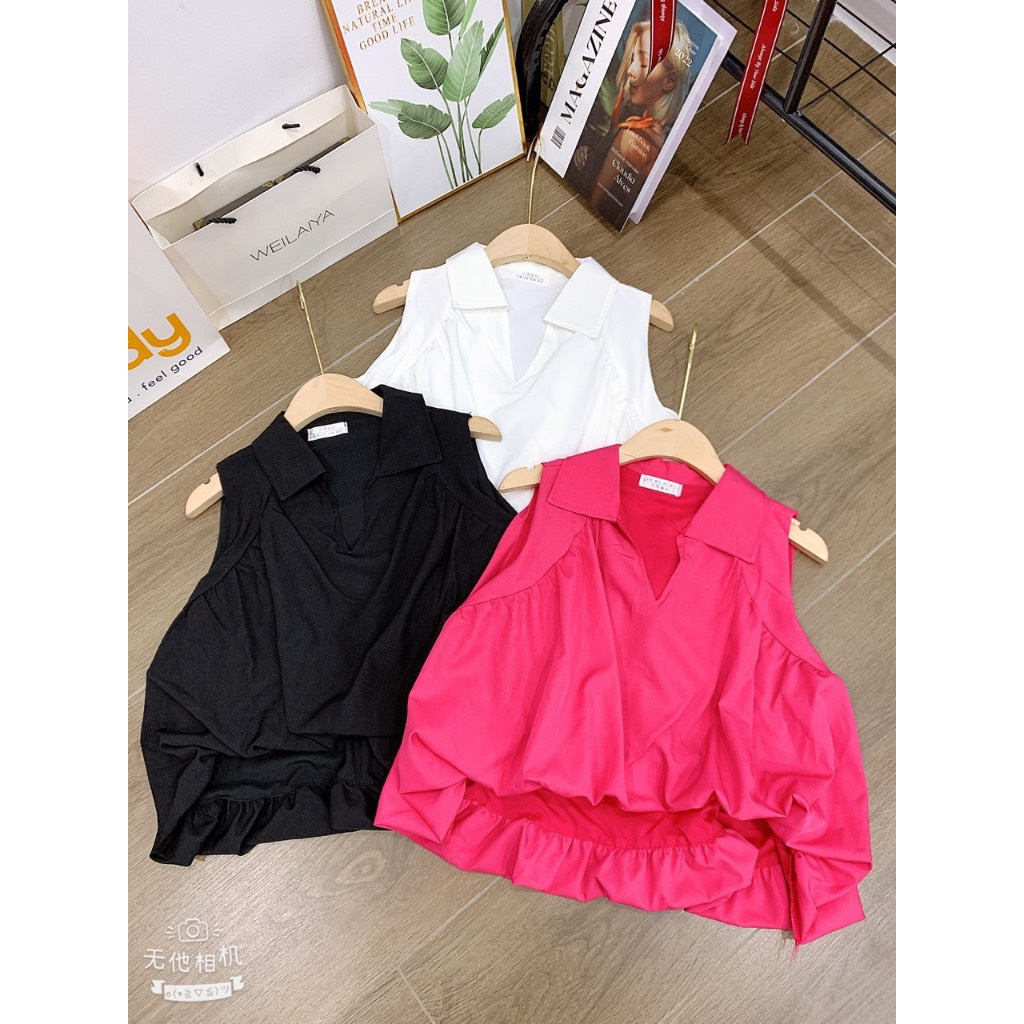 áo bí cute phomai que của nữ cổ sơ mi sang chảnh dạo phố Smlulu