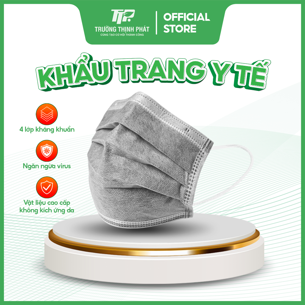 Khẩu trang y tế Trường Thịnh Phát hộp 50 cái có kháng khuẩn 4 lớp - hàng chính hãng