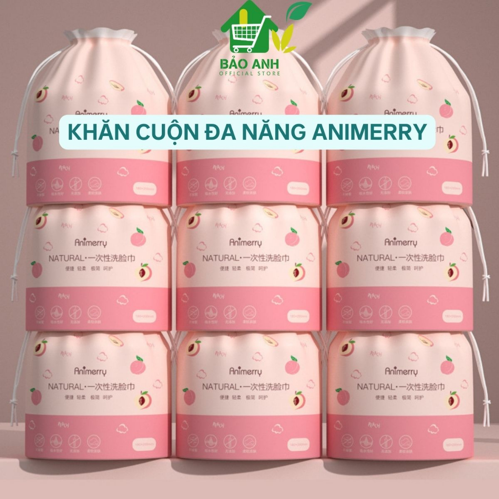 Bông khăn tẩy trang, khăn cuộn đa năng, bông tẩy trang, bông tẩy trang đa năng dạng cuộn animerry tẩy trang tiện lợi