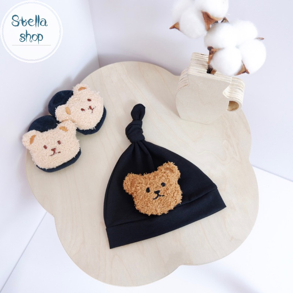 Mũ nón gấu bông đáng yêu cho bé. Chất cotton thoáng mát Size 3-10kg
