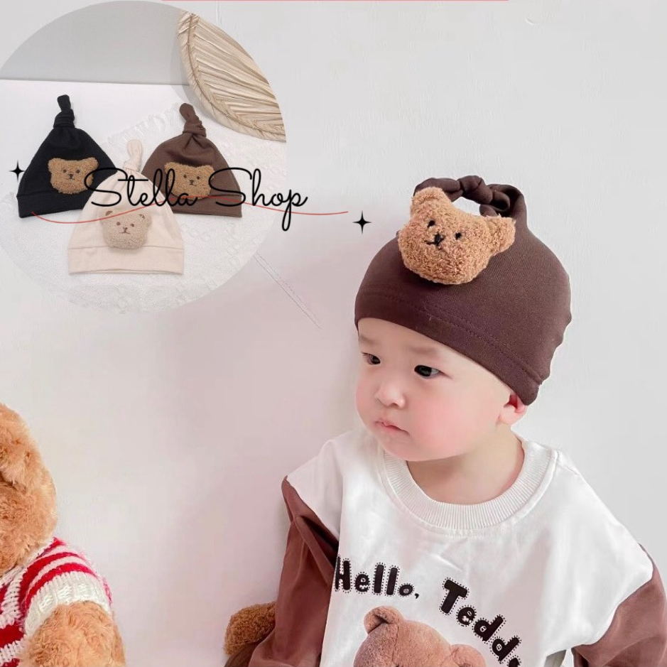 Mũ nón gấu bông đáng yêu cho bé. Chất cotton thoáng mát Size 3-10kg