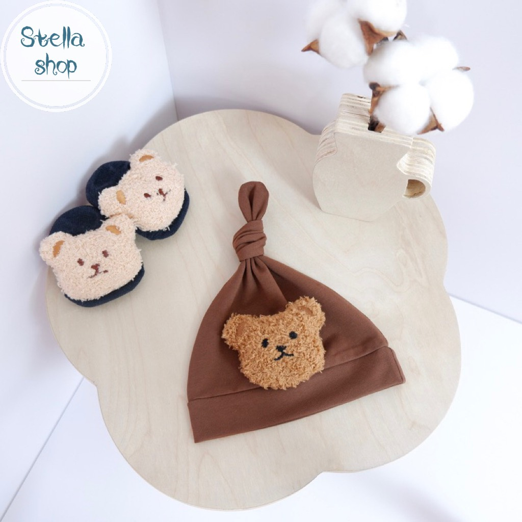 Mũ nón gấu bông đáng yêu cho bé. Chất cotton thoáng mát Size 3-10kg