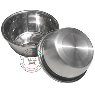 Thau inox 201 sâu lòng trộn salad đa năng 18-40cm nhiều kích thước tiện dụng