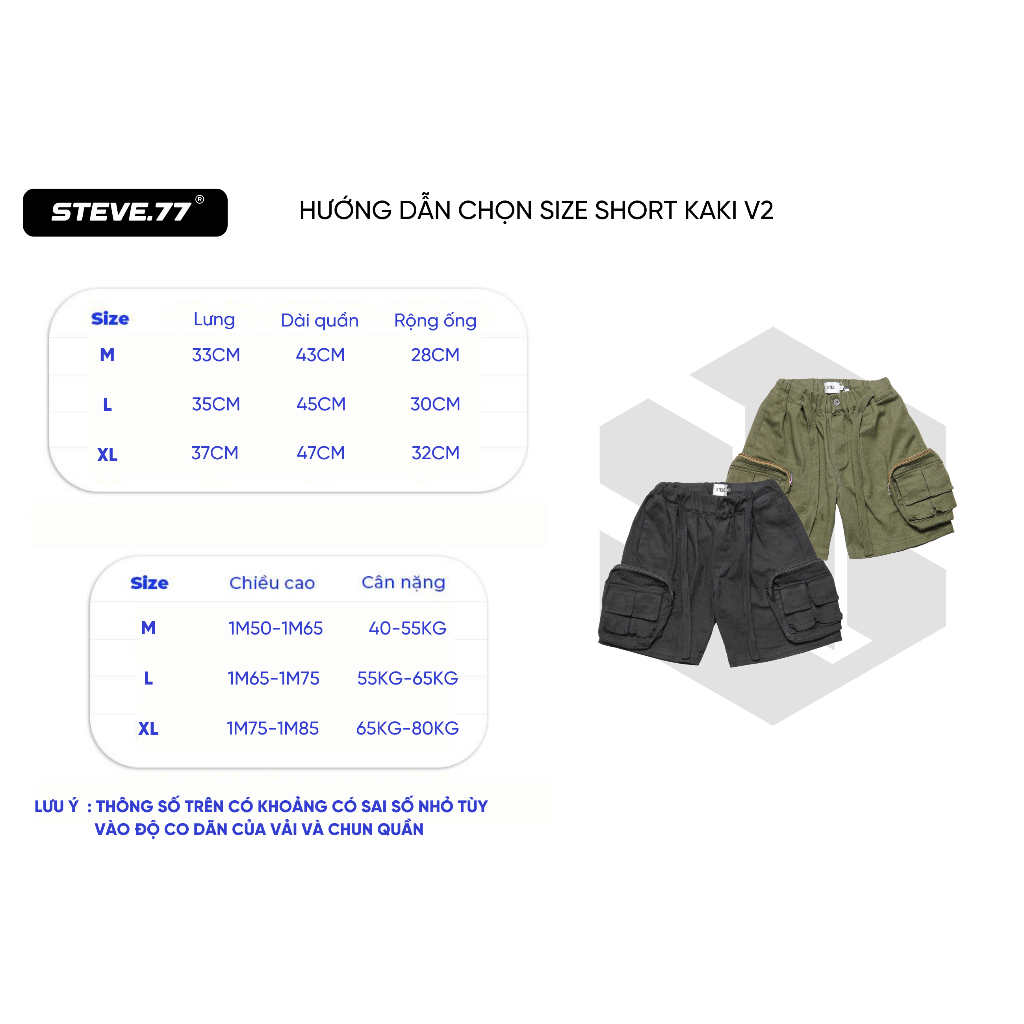 Quần short nam Steve Túi Hộp, vải kaki co giãn, quần đùi nam dáng thể thao mã V2 Local Brand