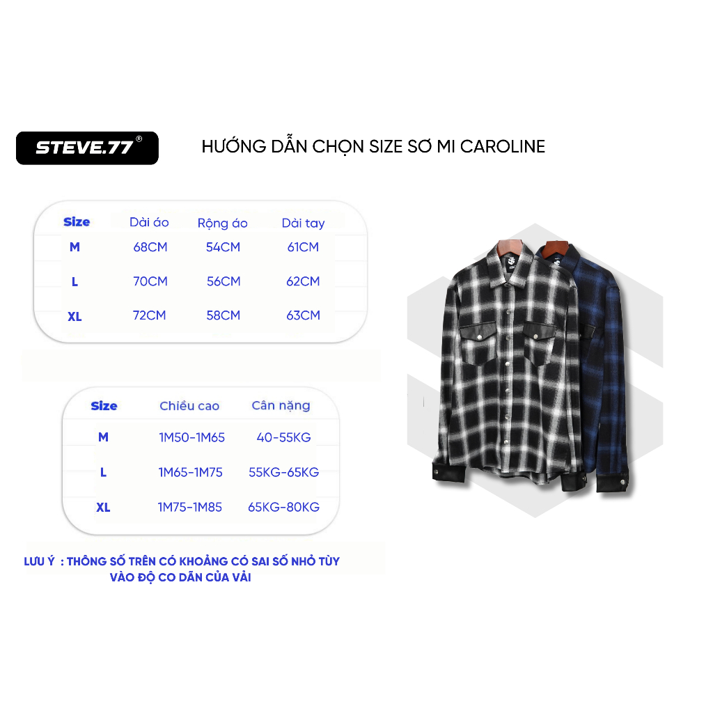 Áo sơ mi Caroline Cotton phối màu độc đáo, Áo Sơ Mi dài tay nam kiểu dáng unisex - Local Brand Steve | BigBuy360 - bigbuy360.vn