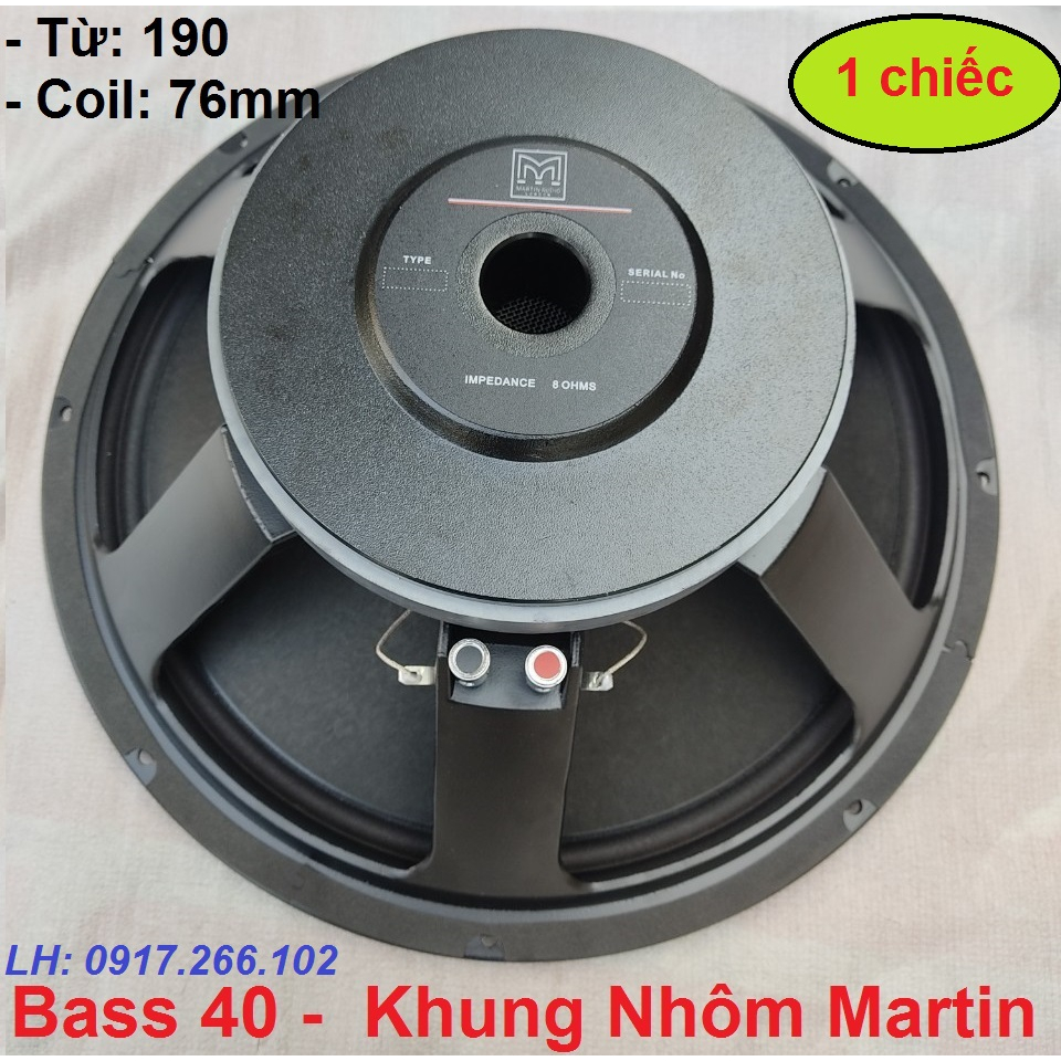 Loa bass martin 40 coil 75 từ 190mm gân vải 2 xếp hàng nhập chính hãng - Giá 1 Chiếc loa rời 4 tấc