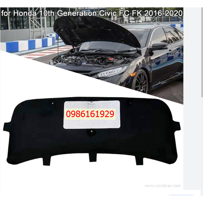 Chống nóng nắp ca bô Honda Civic 2016-2020, Tấm nỉ cách nhiệt nắp Ca bô HOnda Civic 2016-2020