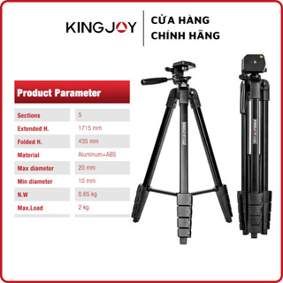 Kingjoy vt-688 - chân tripod dành cho máy ảnh tải trọng 2kg