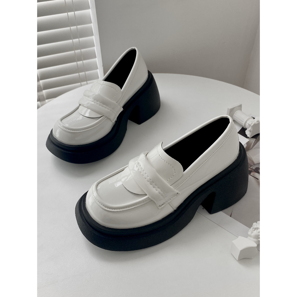 Giày Oxfod Nữ Basic Ulzzang đế cao 7cm chất da PU bóng hàng quảng châu cao cấp 616