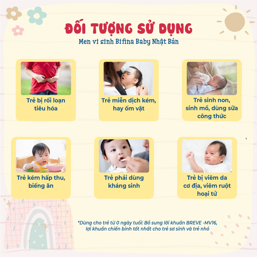 Hỗ trợ bé ăn ngon, tăng đề kháng - Men vi sinh cho bé Bifina Baby Nhật Bản- Hộp 30 gói