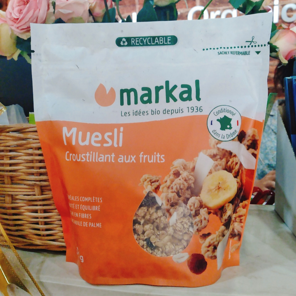 Ngũ cốc giòn trái cây hữu cơ Muesli Crunchy Markal 375g