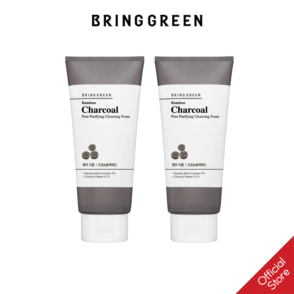 SỮA RỬA MẶT BRING GREEN BAMBOO CHARCOAL PORE PURIFYING CLEANSING FOAM 200ML DOUBLE SET