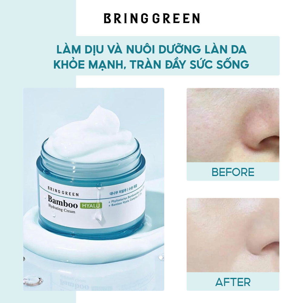 Kem Dưỡng Da Bring Green Bamboo Hyalu Hydrating Cream 100ml Double Set