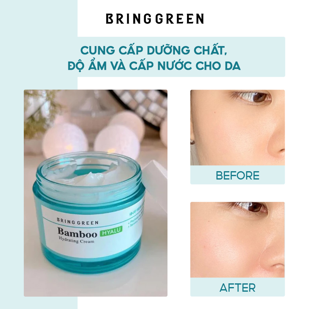 Kem Dưỡng Da Bring Green Bamboo Hyalu Hydrating Cream 100ml Double Set