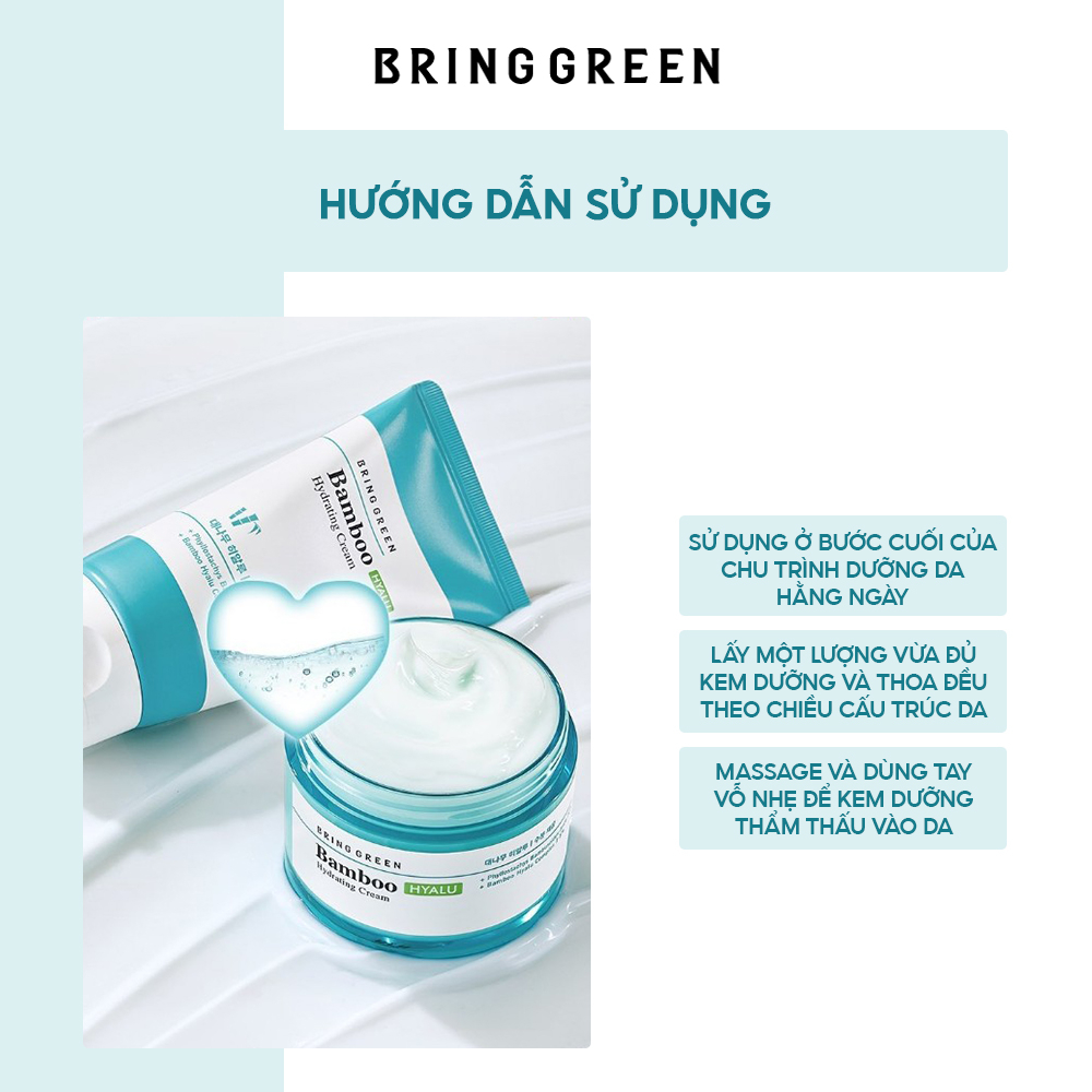 Kem Dưỡng Da Bring Green Bamboo Hyalu Hydrating Cream 100ml Double Set