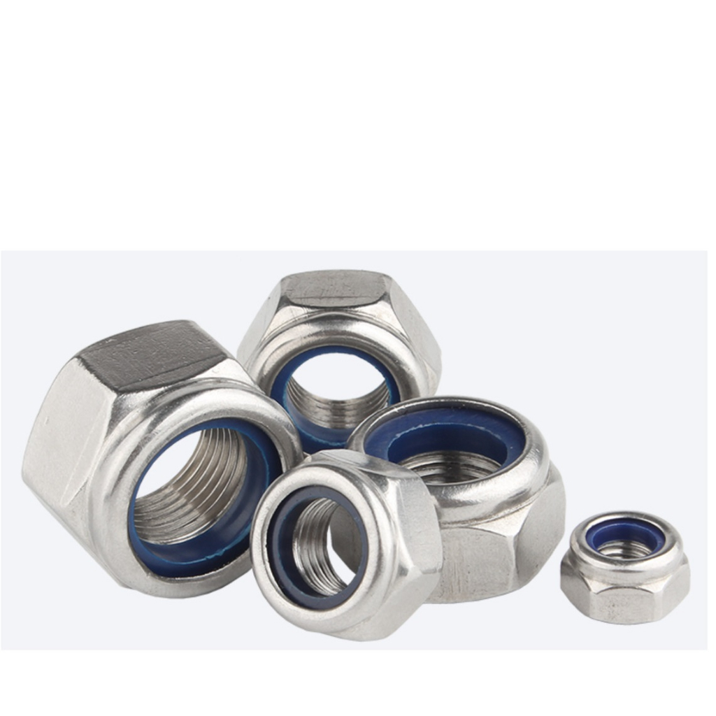 Ecu khóa nhựa DIN985 INOX 304 M3, M4,M5,M6,M8,M10