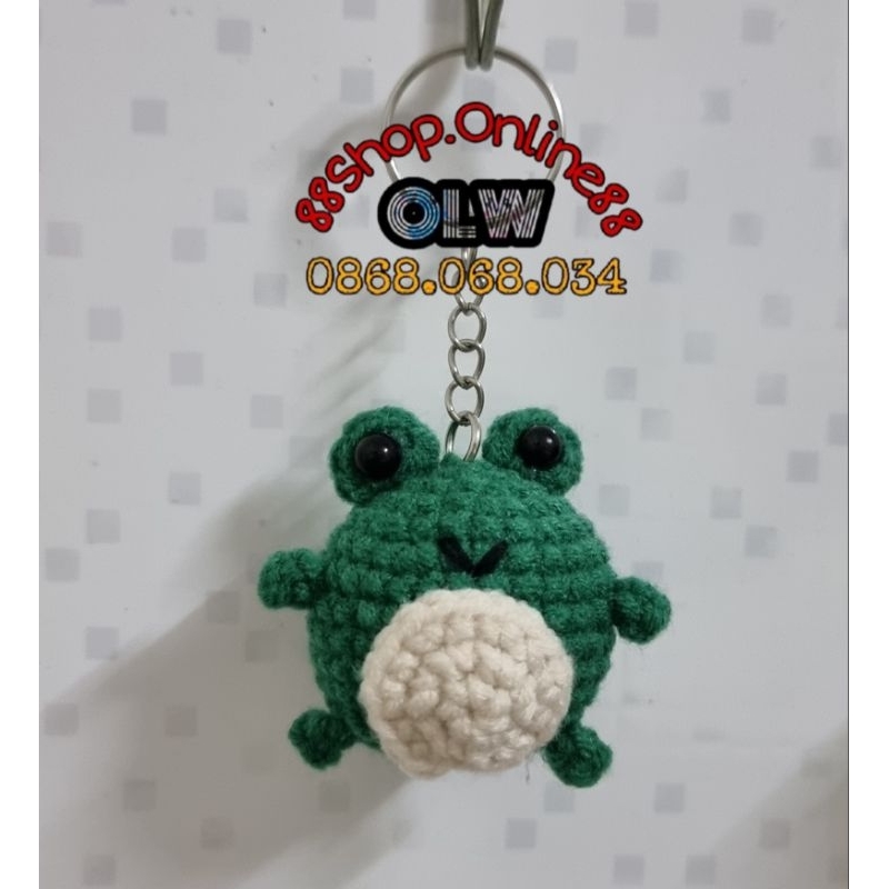 MÓC KHÓA HANDMADE《ẾCH XANH》Len Milk Cotton