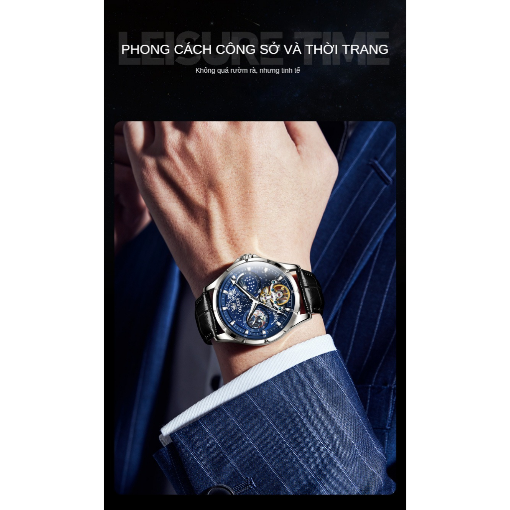 Đồng hồ nam cao cấp Olevs máy cơ size 42mm, chống nước 30m,bảo hành toàn quốc 12 tháng chính hãng Olevs