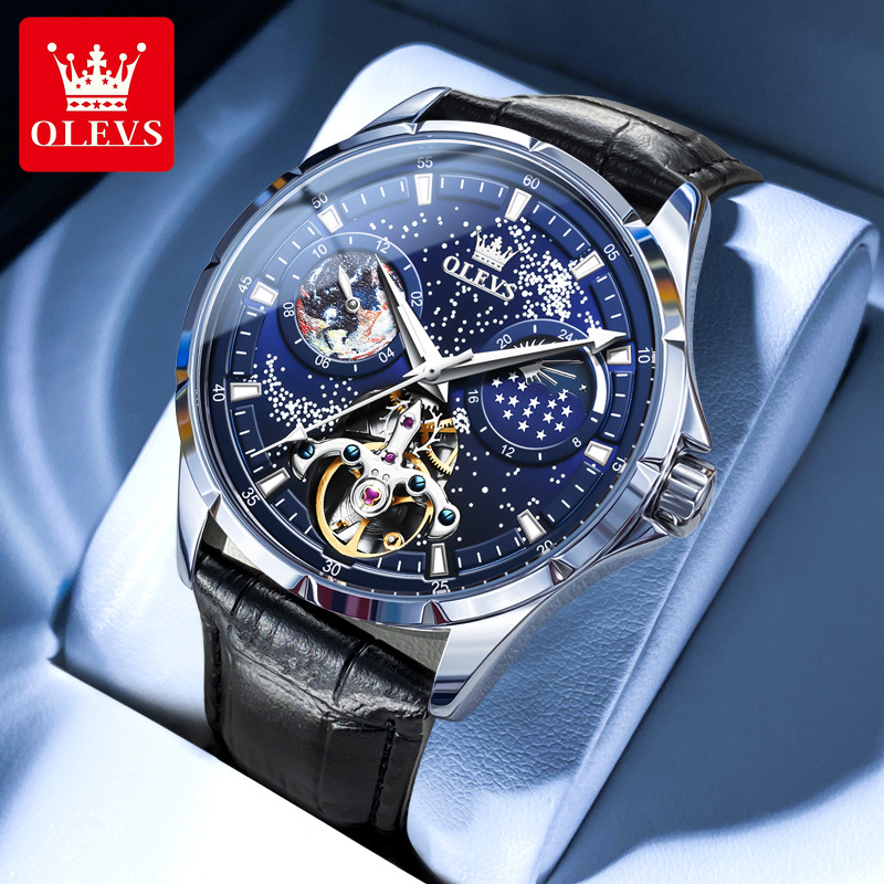 Đồng hồ nam cao cấp Olevs máy cơ size 42mm, chống nước 30m,bảo hành toàn quốc 12 tháng chính hãng Olevs