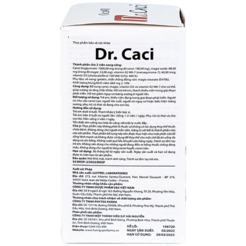 Viên uống Dr. Caci Ocavill bổ sung canxi giảm nguy cơ loãng xương
