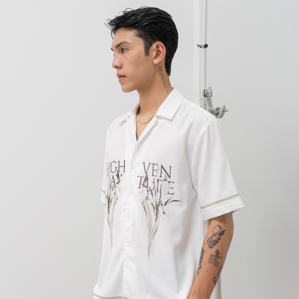 Áo sơ mi ngắn tay nam mềm mịn HIGHWAY MENSWEAR Venture Trắng